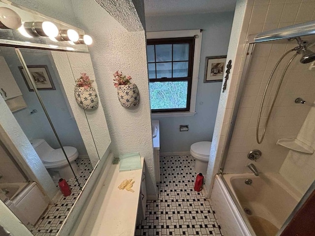 27 Hilton Ter, Boston, MA 02119 - bathroom featuring shower / bath combination with glass door and a textured wall