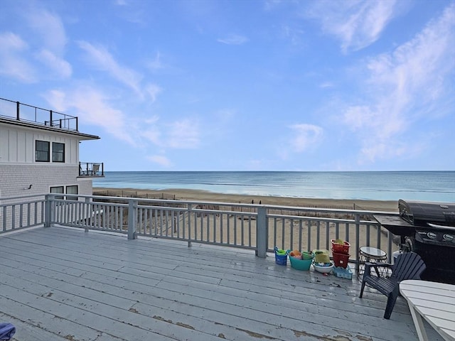 498 N End Blvd, Salisbury, MA 01952 - wooden terrace with view of water and beach