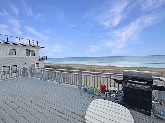 498 N End Blvd, Salisbury, MA 01952 - deck featuring area for grilling and view of water and beach