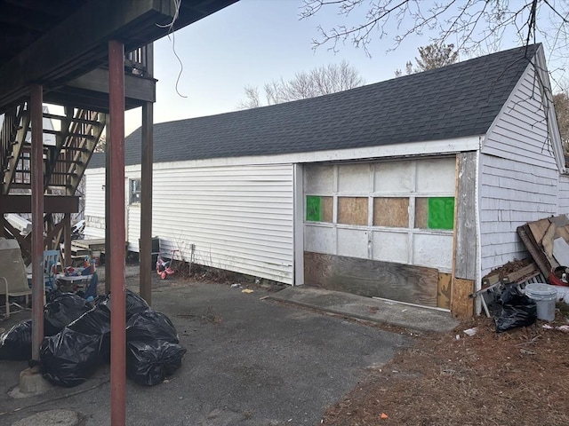 view of garage