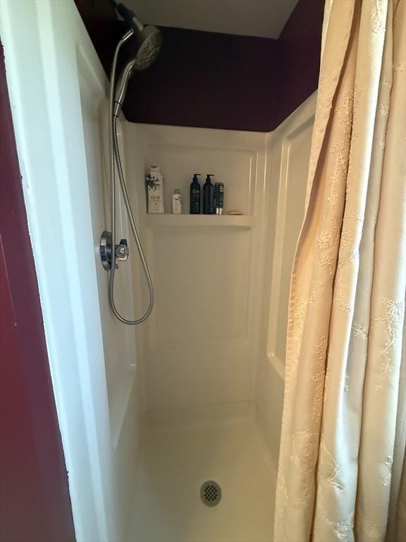 bathroom featuring a shower stall