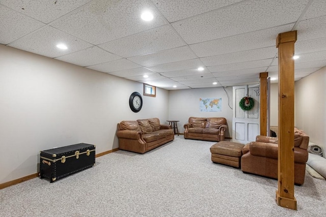 42 Guillotte St, Acushnet, MA 02743 - carpeted living area featuring recessed lighting and baseboards