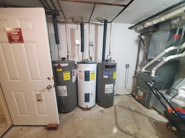 279-279A Dorchester St, Boston, MA 02127 - utility room with electric water heater and heating unit