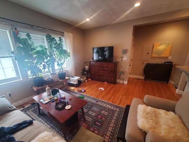 279-279A Dorchester St, Boston, MA 02127 - living area featuring wood finished floors, recessed lighting, and baseboards