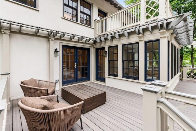 2 Percy Rd, Lexington, MA 02421 - wooden terrace featuring french doors