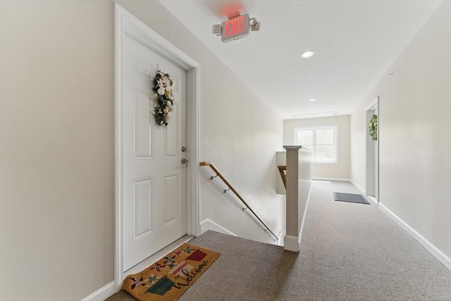 450 Somerset Ave Unit 3-6, Taunton, MA 02780 - foyer entrance with baseboards, carpet, and recessed lighting