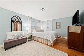 bedroom featuring hardwood / wood-style flooring