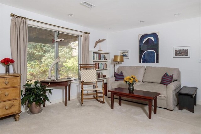 303 Goddard Ave Unit 303, Brookline, MA 02445 - carpeted living area featuring baseboards and recessed lighting