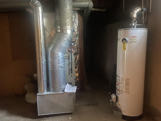 utility room with water heater