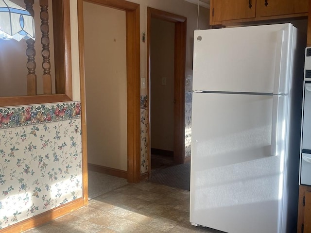 kitchen featuring white refrigerator