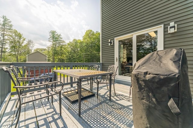 121 Adams Rd, East Brookfield, MA 01515 - wooden deck with outdoor dining space and grilling area