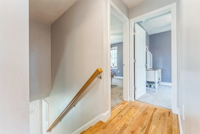 121 Adams Rd, East Brookfield, MA 01515 - corridor featuring an upstairs landing and wood finished floors