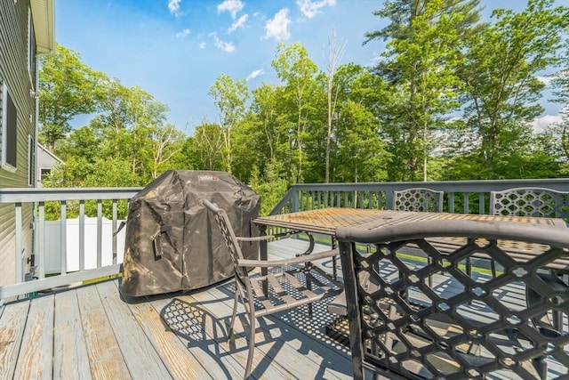 121 Adams Rd, East Brookfield, MA 01515 - wooden deck featuring outdoor dining space and a grill
