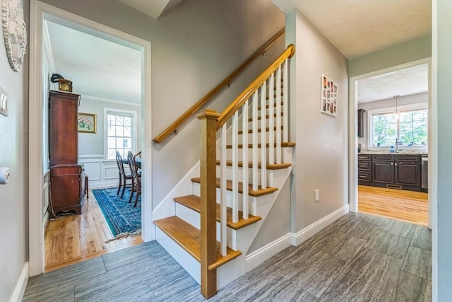 121 Adams Rd, East Brookfield, MA 01515 - stairway featuring healthy amount of natural light and wood finished floors