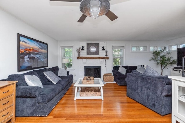 94 Circuit Rd, Winthrop, MA 02152 - living room with light wood-style flooring, plenty of natural light, and a ceiling fan