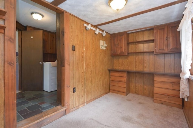 241 Fisher St, Walpole, MA 02081 - unfurnished office with wood walls, washer / dryer, and carpet floors