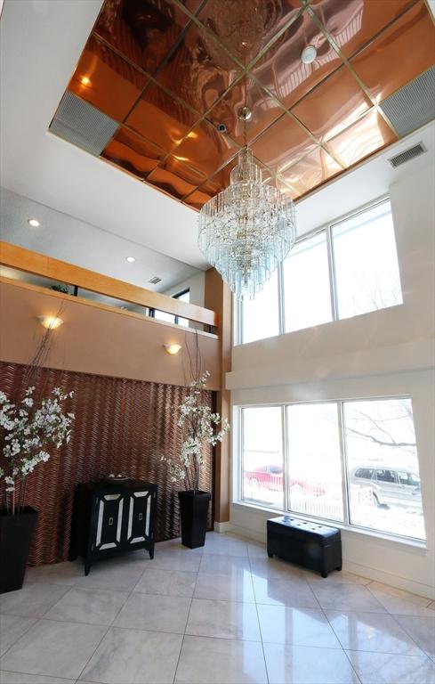 building lobby with a high ceiling