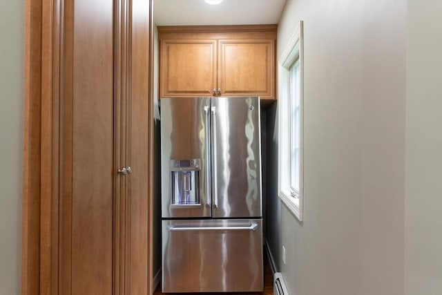 18 Balder Rd, Worcester, MA 01605 - kitchen with high quality fridge and brown cabinetry