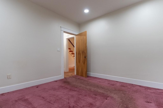 18 Balder Rd, Worcester, MA 01605 - carpeted empty room featuring stairway and recessed lighting