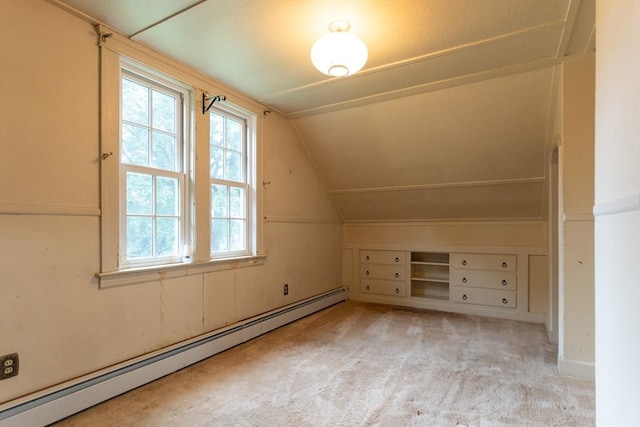 18 Balder Rd, Worcester, MA 01605 - bonus room with a baseboard heating unit, vaulted ceiling, and light colored carpet