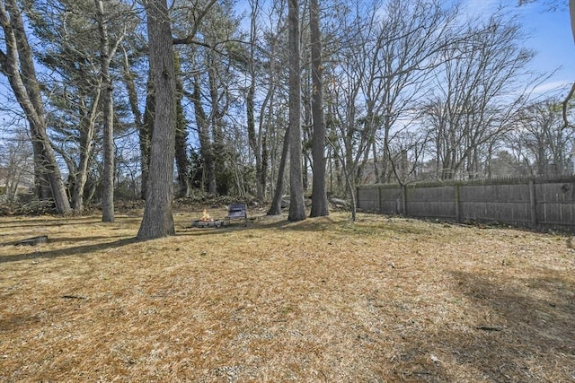 view of yard with fence