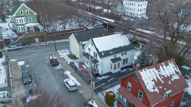 view of snowy aerial view