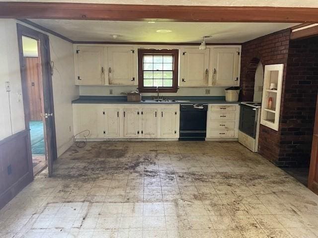 1 Pine Island Rd, Newbury, MA 01951 - kitchen featuring dishwasher, electric stove, light flooring, and cream cabinetry
