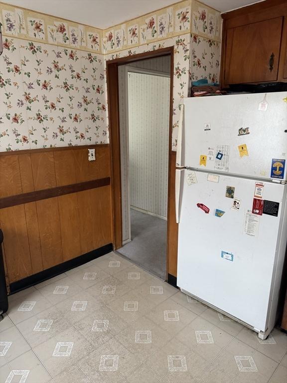 kitchen with white refrigerator