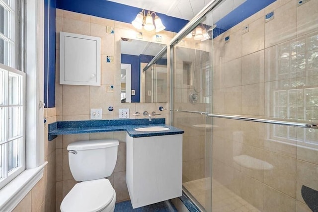 141 Morse Rd, Sudbury, MA 01776 - full bath with tile walls, a shower stall, and vanity