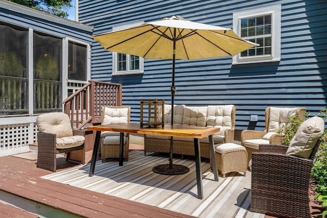 141 Morse Rd, Sudbury, MA 01776 - deck featuring a sunroom