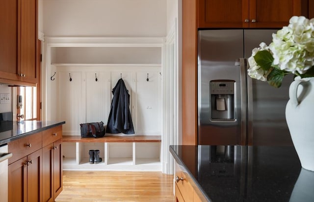 mudroom featuring light hardwood / wood-style flooring