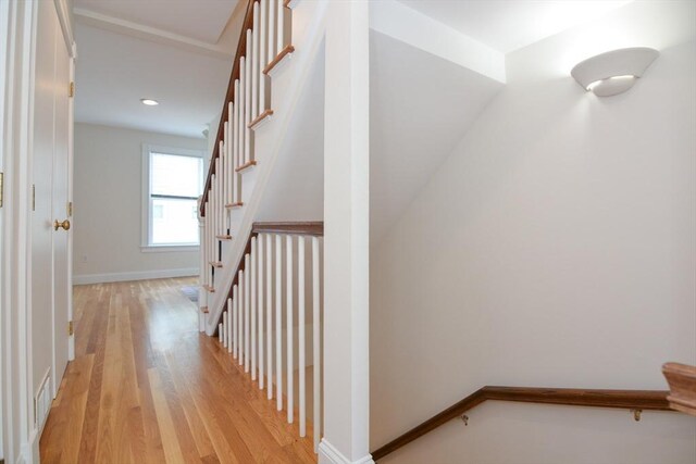 67 School St, Boston, MA 02129 - stairs with wood finished floors and recessed lighting