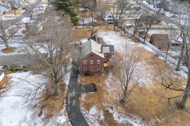 view of snowy aerial view