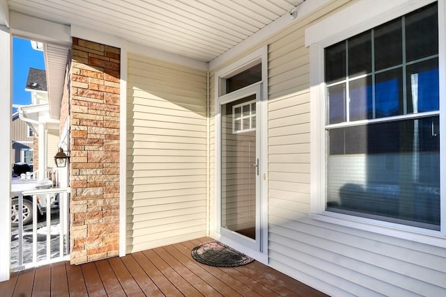 deck featuring a porch