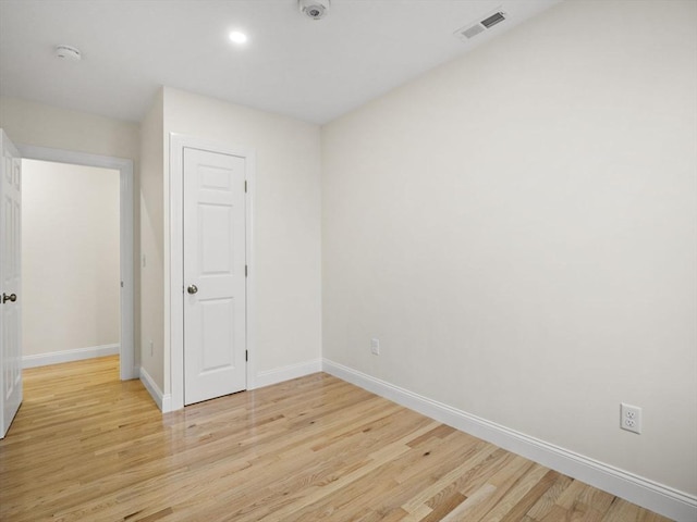 empty room featuring light wood-type flooring