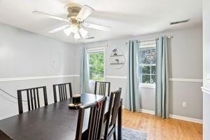 84 E Ave, Lowell, MA 01854 - dining area with ceiling fan and wood finished floors