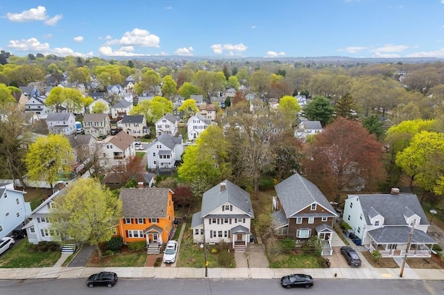 bird's eye view with a residential view