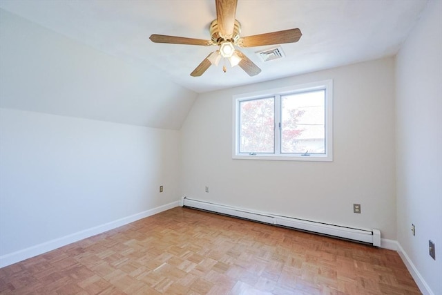 3 Nira St, Malden, MA 02148 - bonus room featuring baseboard heating, ceiling fan, and lofted ceiling