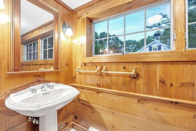 680 Old Connecticut Path, Framingham, MA 01701 - bathroom with wood walls