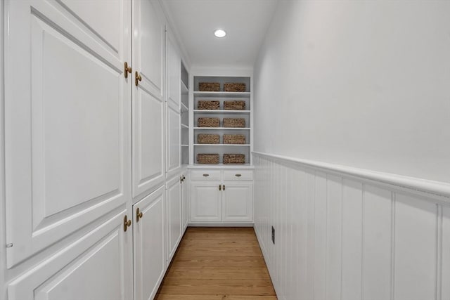 680 Old Connecticut Path, Framingham, MA 01701 - hall featuring a wainscoted wall and light wood-style floors