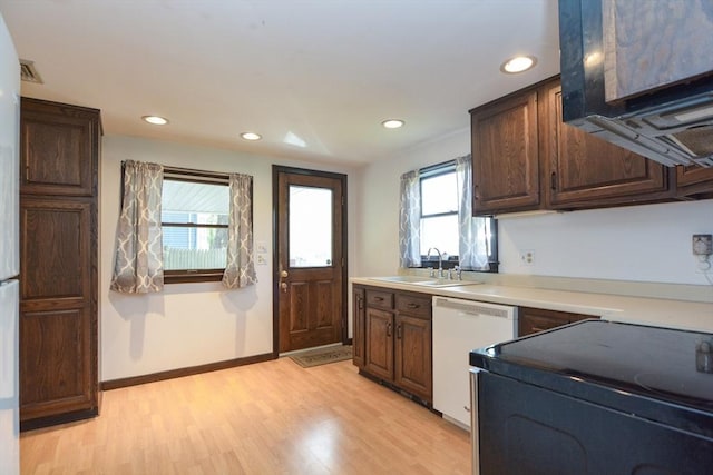 133 E Main St, Norton, MA 02766 - kitchen featuring white dishwasher, a sink, recessed lighting, black electric range, and light countertops