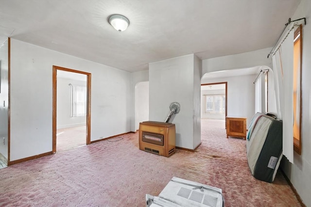 living room featuring light colored carpet