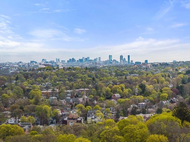 bird's eye view featuring a city view