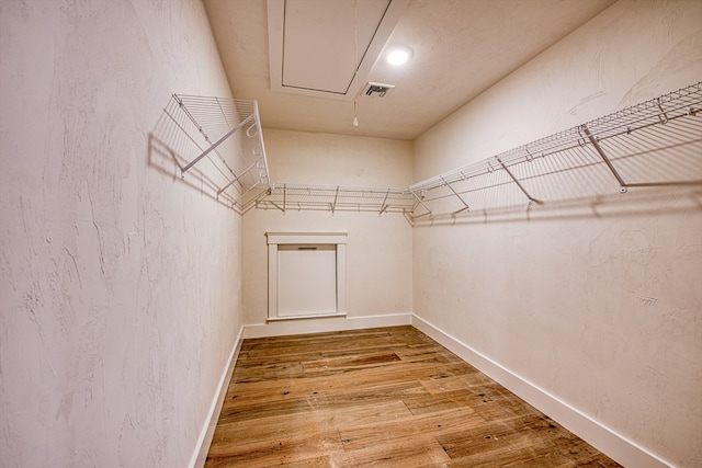 spacious closet featuring wood-type flooring