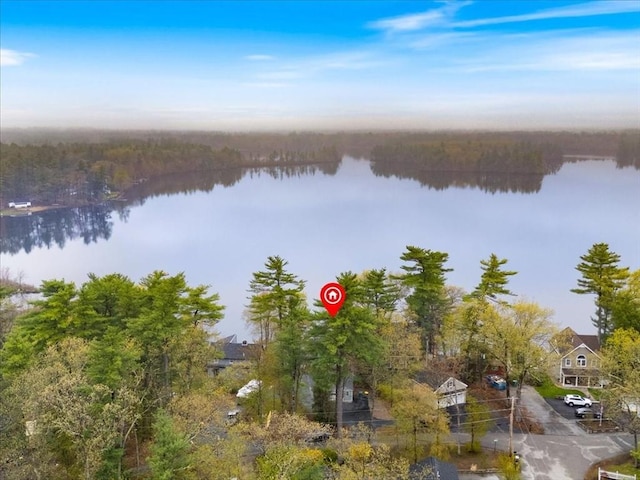 aerial view of a nearby body of water