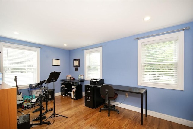 215 Alida Rd, Braintree, MA 02184 - home office with healthy amount of natural light, wood finished floors, and recessed lighting