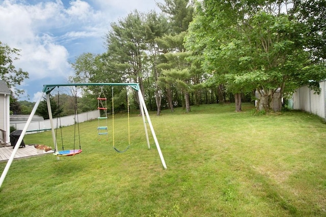 215 Alida Rd, Braintree, MA 02184 - view of play area with a wooden deck