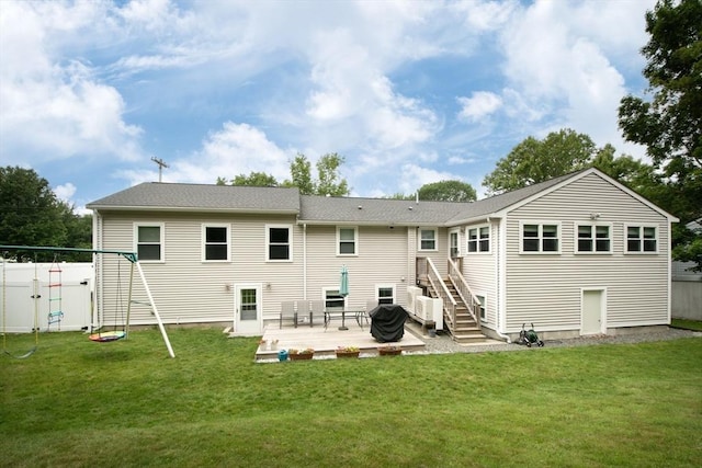 215 Alida Rd, Braintree, MA 02184 - rear view of house with stairway and a patio area