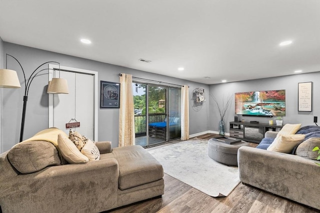 221 Oak St Unit 223, Brockton, MA 02302 - living area with wood finished floors and recessed lighting