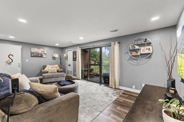 221 Oak St Unit 223, Brockton, MA 02302 - living room featuring wood finished floors and recessed lighting